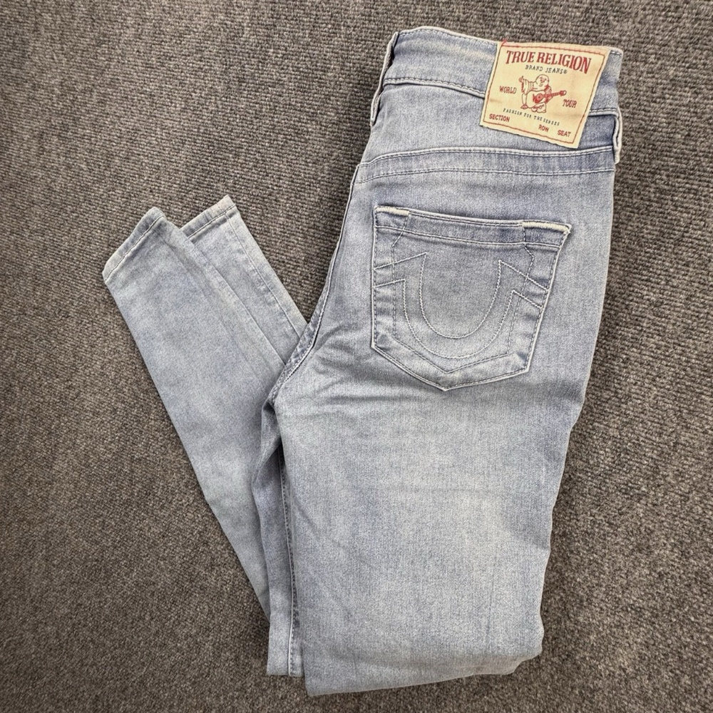 True Religion Jennie Curvy Mid Rise Super Skinny Jeans Denim Blue Size 27 - Picture 4 of 12